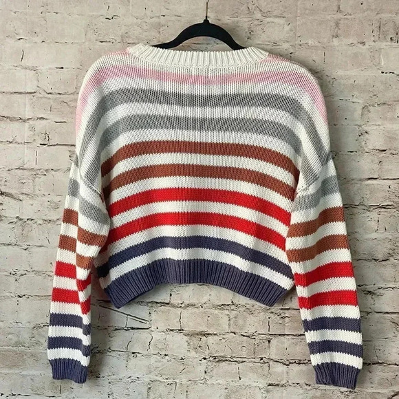 J + L John + Jenn Women's Small Striped Sweater Multicolor 100% Cotton Casual S - Picture 7 of 7